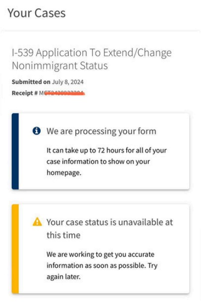Tela final da etapa de pagamento USCIS